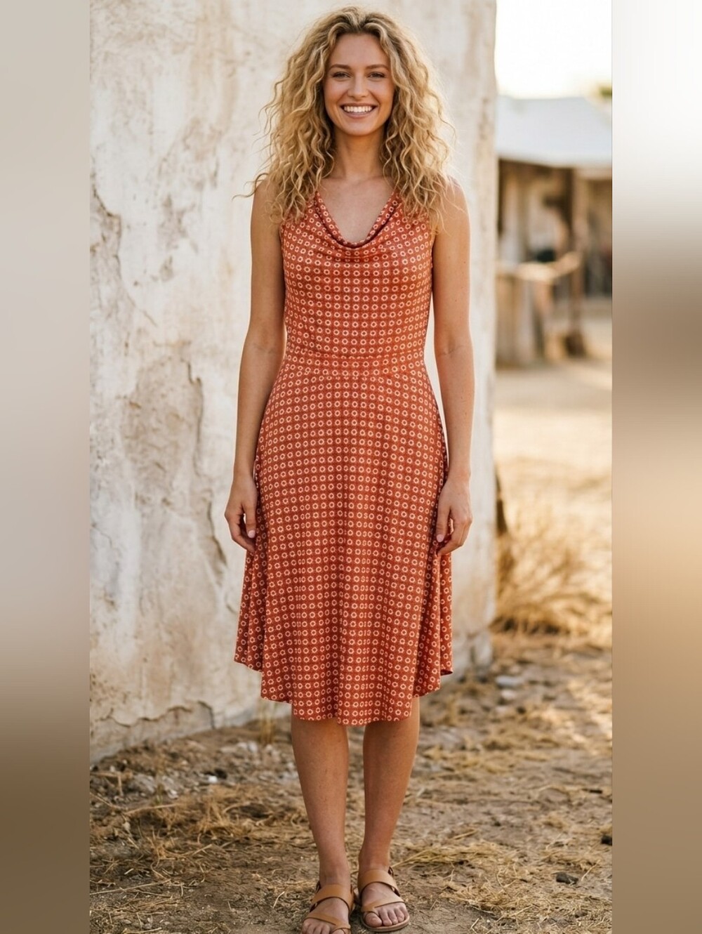 Nwt ANTHROPOLOGIE MAEVE  Brianne Cowl Neck Dress XS @V